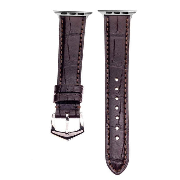 Apple Watch Leather Band ™ Matt Black Alligator Watch Strap