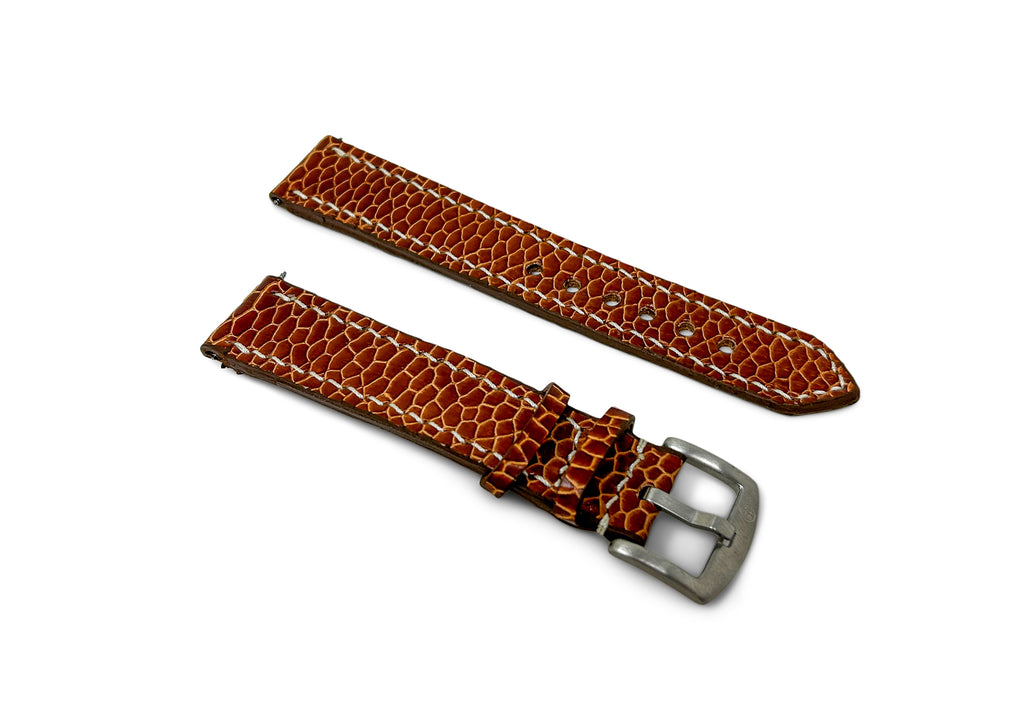 Cognac Watch Strap Beaver Tail Made in USA Jack Foster