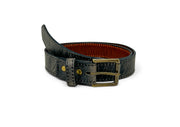 Handmade Leather Belt | Gallun Leathers | Charcoal Teton Stag