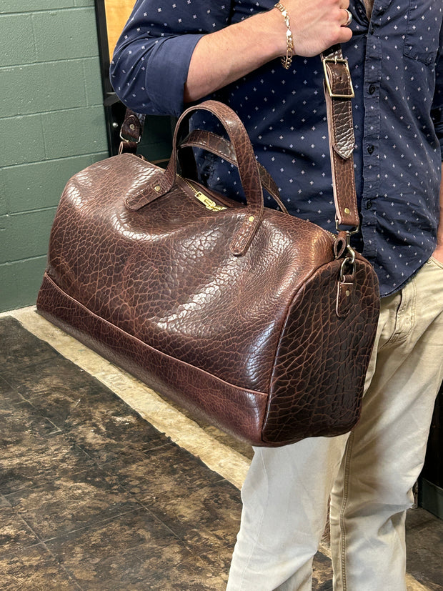 Jack Foster Weekender  | Dark Brown Shrunken Bison | USA Made