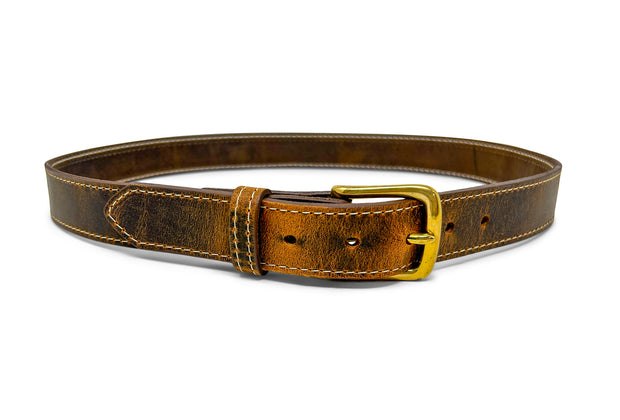 Handmade Leather Belt | Gallun Leathers | Cognac Teton Stag