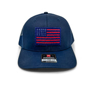 USA Flag Hat | Textured Velcro Patch | Richardson 112 Navy