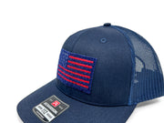 USA Flag Hat | Textured Velcro Patch | Richardson 112 Navy