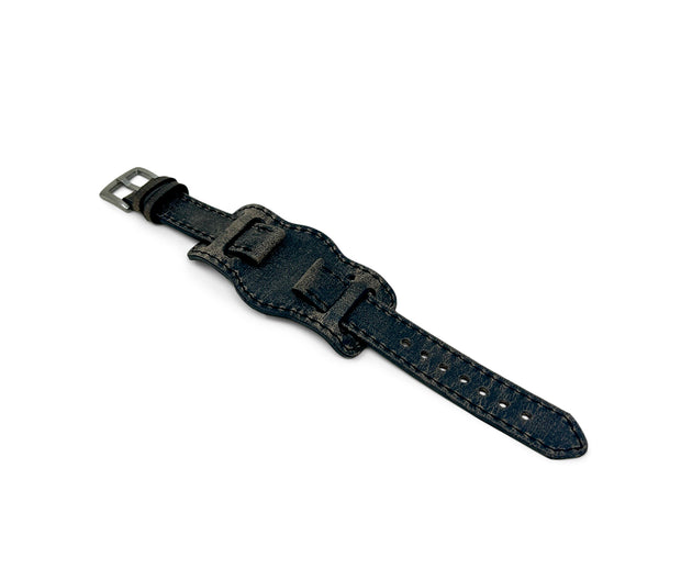 Premium Aviator Bund Strap |Teton Stag Leather | Charcoal