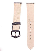 Matt Black Alligator Minimal Stitches Watch Strap