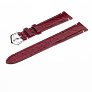 Matt Burgundy Alligator Minimal Stitches Watch Strap