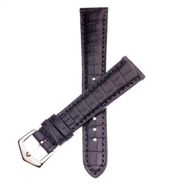 Matt Dark Grey Alligator Watch Strap