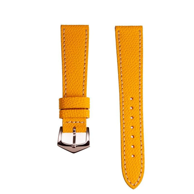 Apple Watch Leather Band ™ Hammered Yellow Ecru Stitches