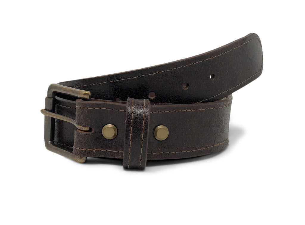 DISTRESSED BLACK LEATHER BELT – FosterWeld